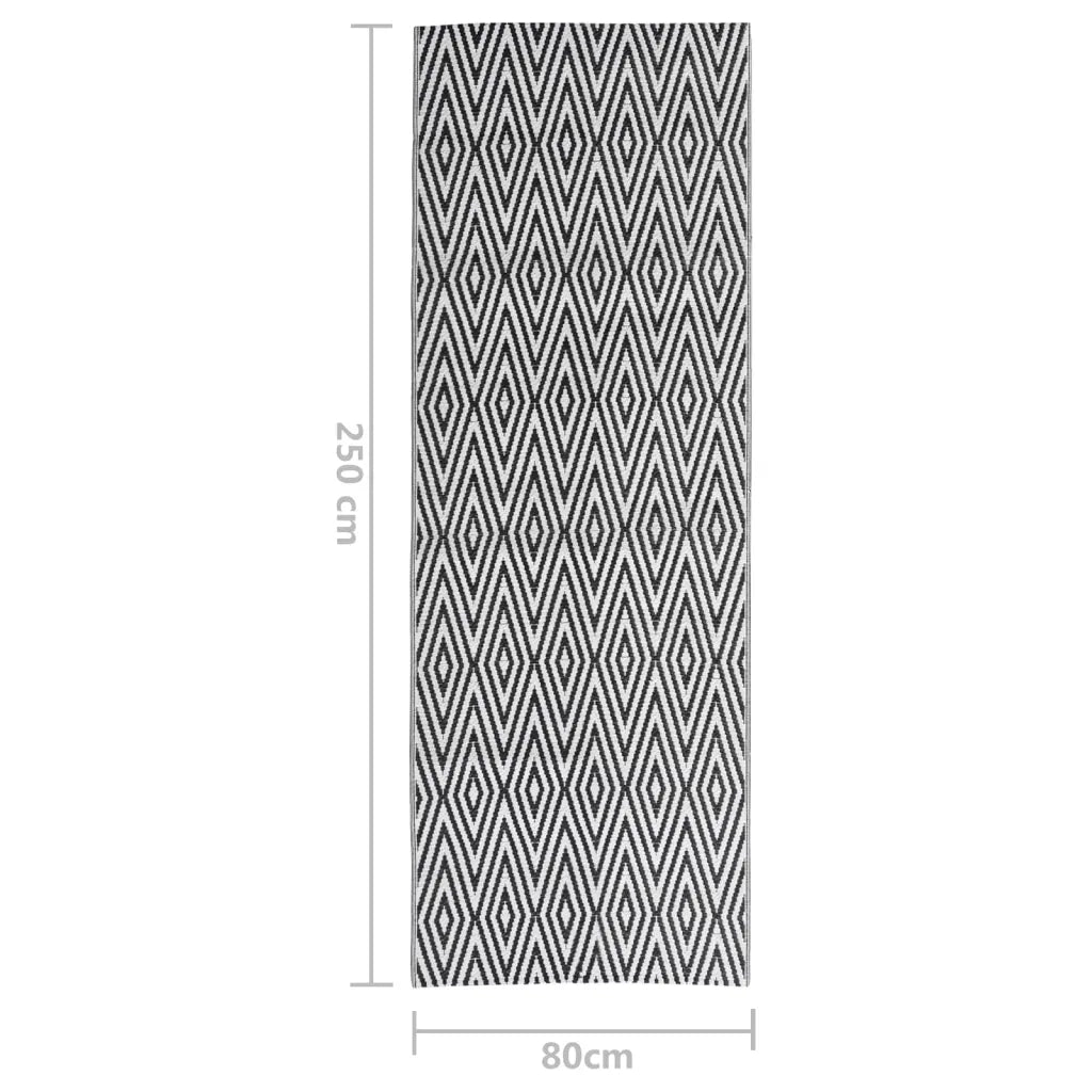 Tappeto per Esterno ARAKIL Nero 80x250 cm in PP 317015