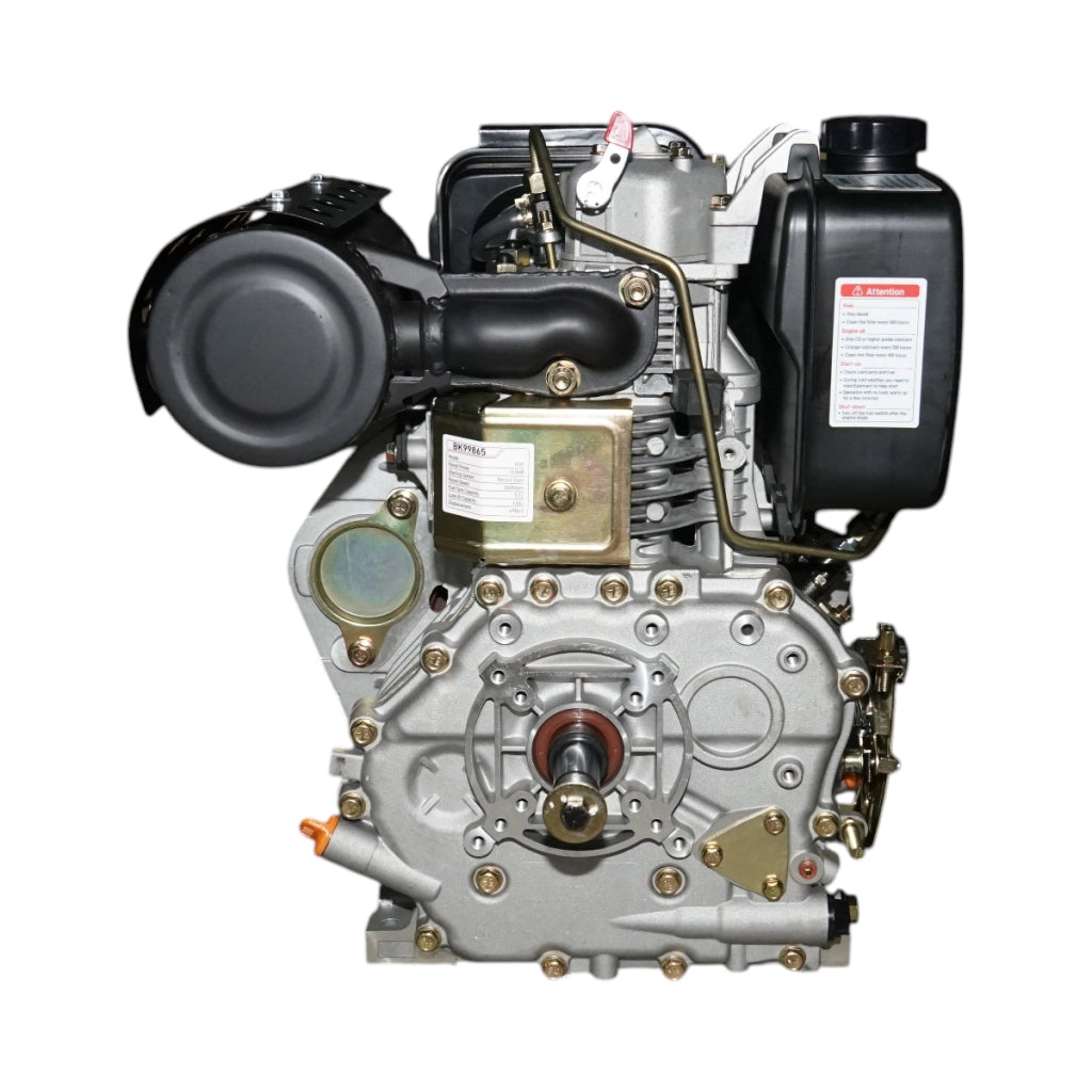 Motore diesel 13CV 192F, 498cc, 3600 giri/min, albero cilindrico filettato 25,4mm, avviamento a strappo