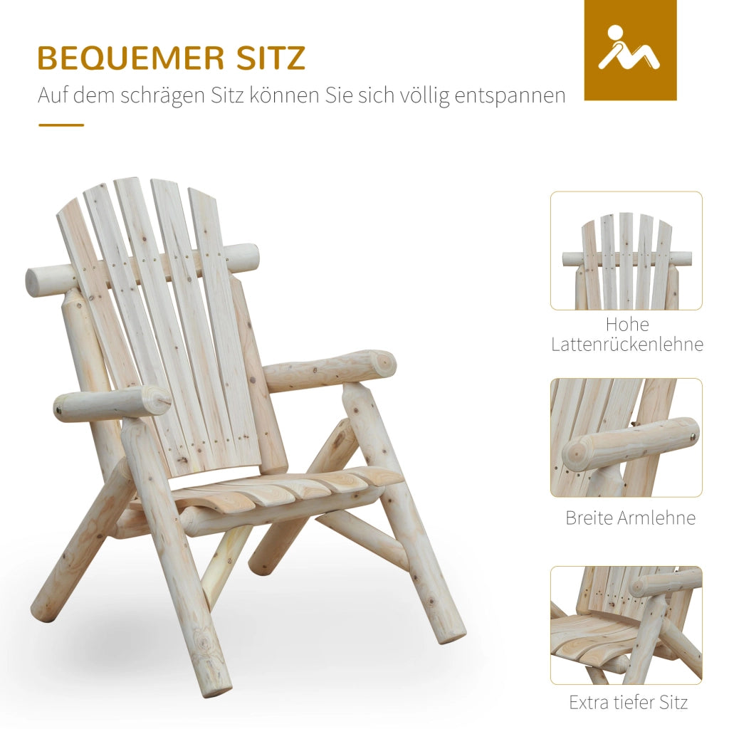 Sedia Adirondack ¨C zephmum ¨C Legno Naturale 83x68x101 cm