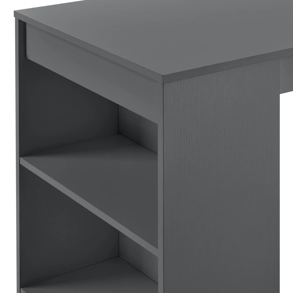 Tavolo alto da bistrot con contenitore e 3 ripiani 110 cm grigio scuro 03_0006190