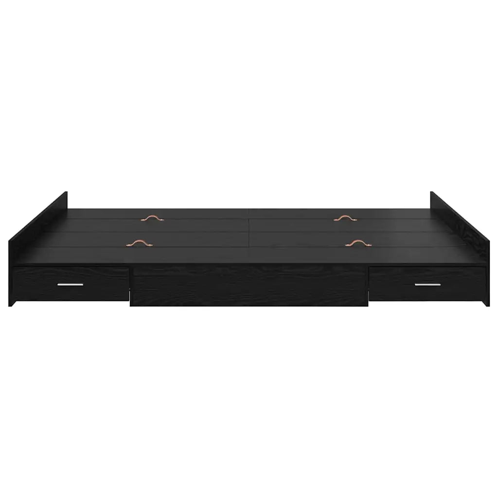 Struttura letto con contenitore Rovere Nero 160 x 200 cm 3335278