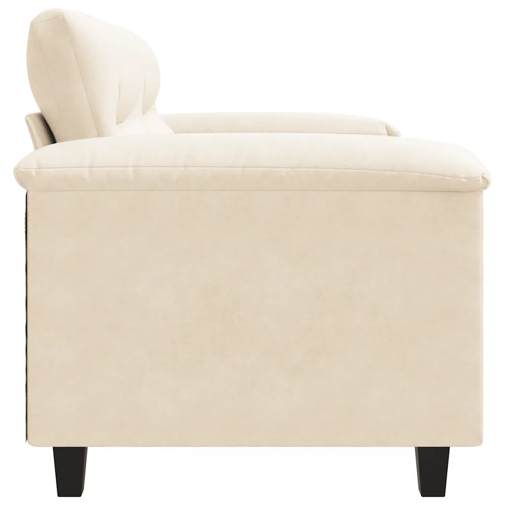 Divano a 2 Posti Beige 120 cm in Tessuto Microfibra 359560