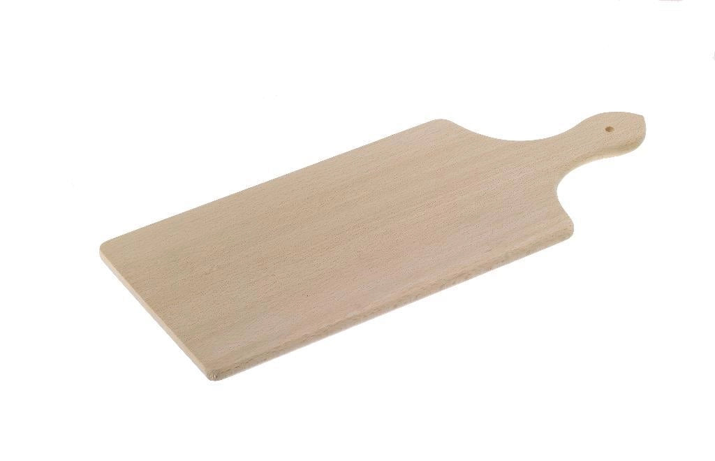 Tagliere da Cucina in Legno di Faggio Naturale con Manico 35 x 14 x 1 cm