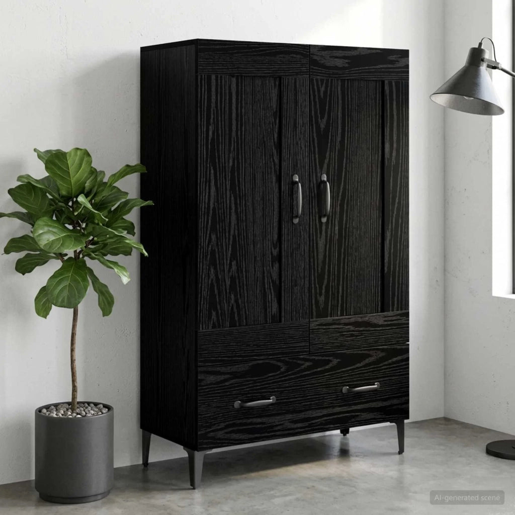 Credenza Rovere Nero 70 x 31 x 115 cm Legno ingegnerizzato 8009859