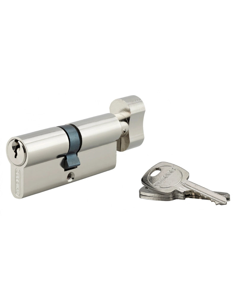 Cilindro STD con pomolo 40 x 40 mm, nichelato, 3 chiavi – THIRARD