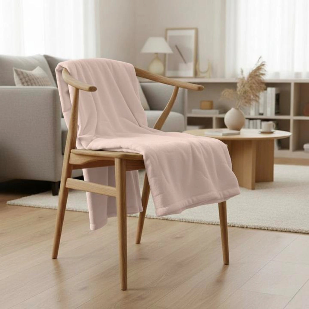 Coperta a quadri rosa pallido 180x220cm FLANBERG
