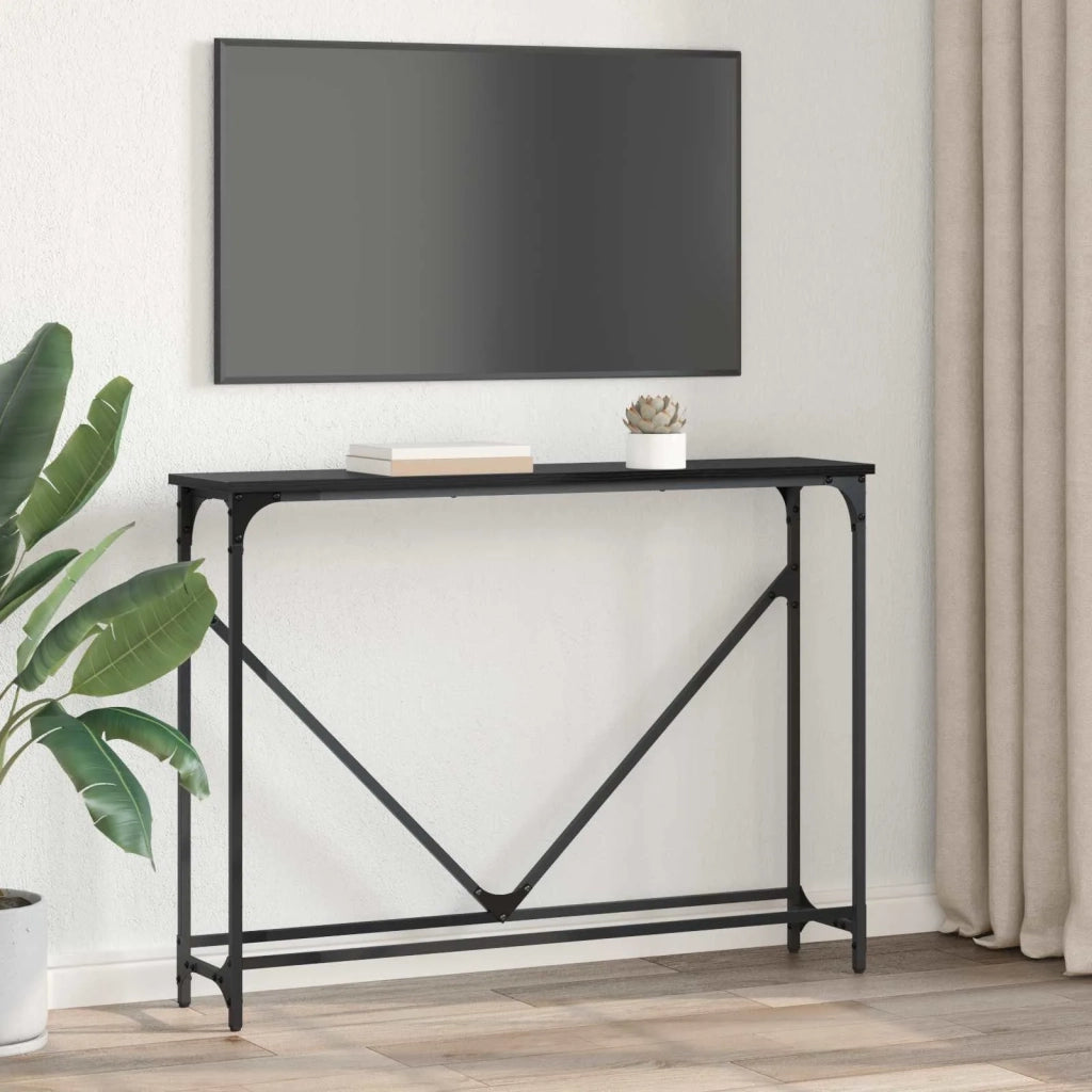 Tavolo consolle Rovere Nero 102 x 23 x 75 cm Legno multistrato 882222