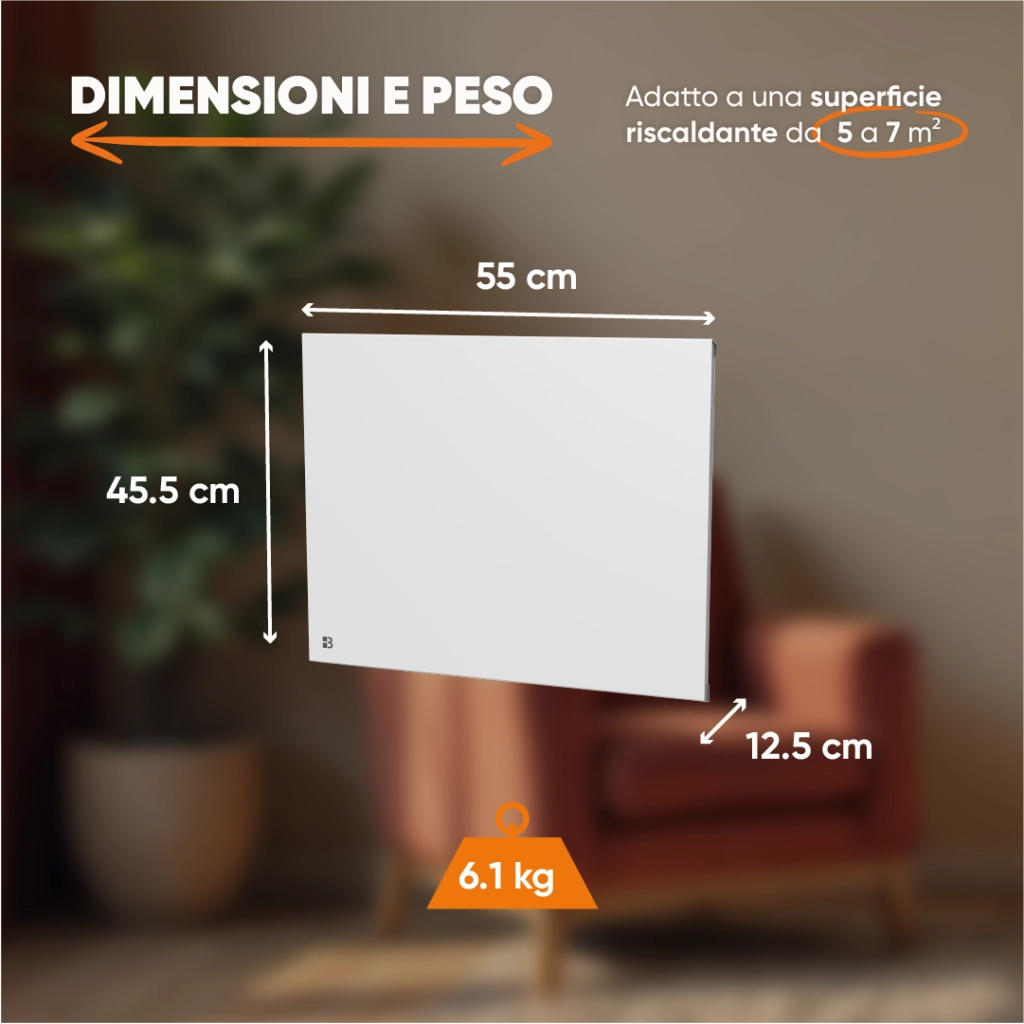 Radiatore elettrico Wi-Fi Bestherm NESSA CONNECT 500W