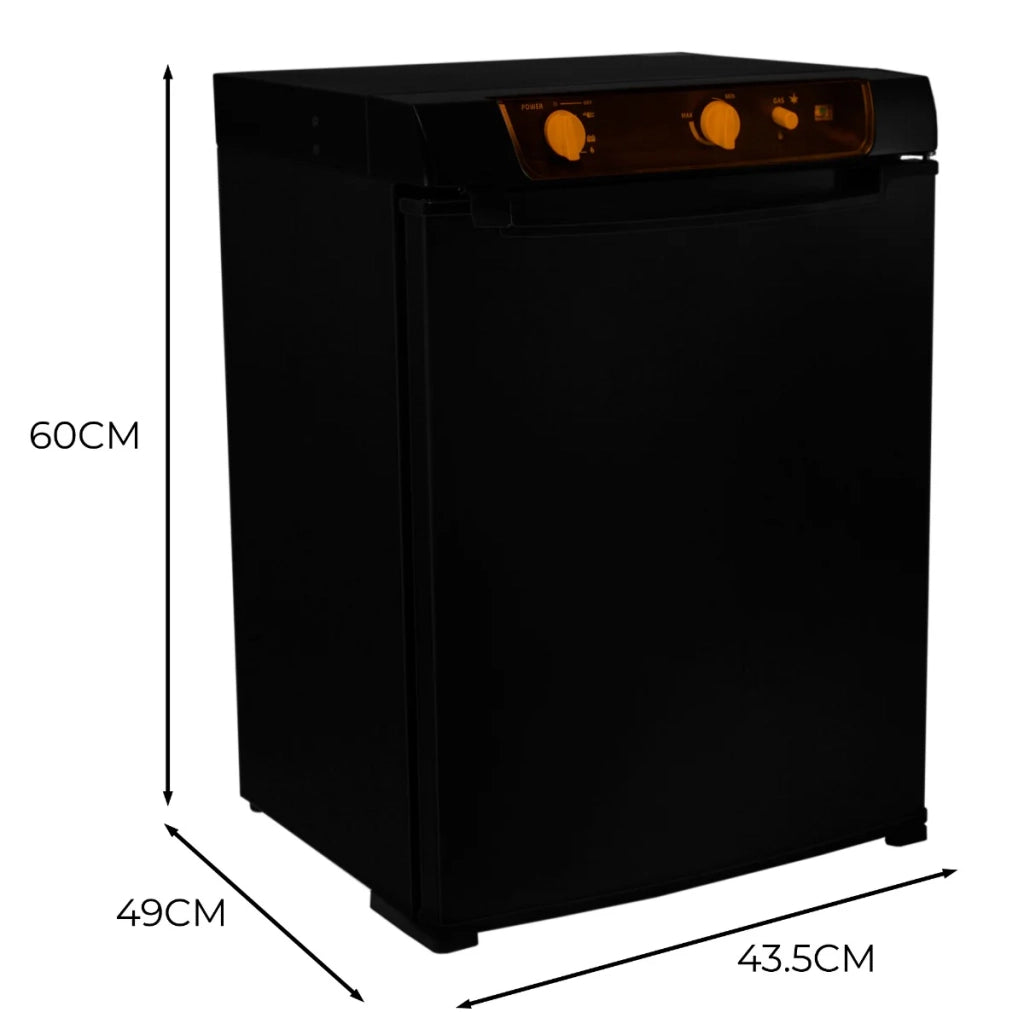 Frigorifero ad assorbimento a 3 vie 43L Gas 12V 240V Silenzioso Camper Caravan Camper Nero
