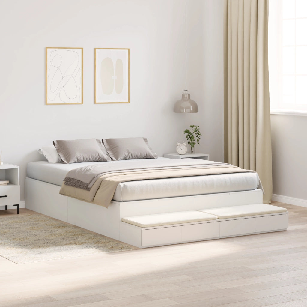 Struttura letto con contenitore bianco 150x200 cm