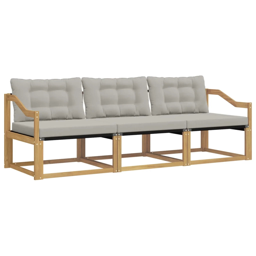 Set di divani da esterno 3 pz Bianco e Grigio Chiaro 3388381