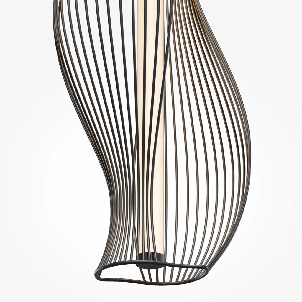 Maytoni Sospensione Contemporanea Shadows of the Past 1 luce LED integrato nero metallo
