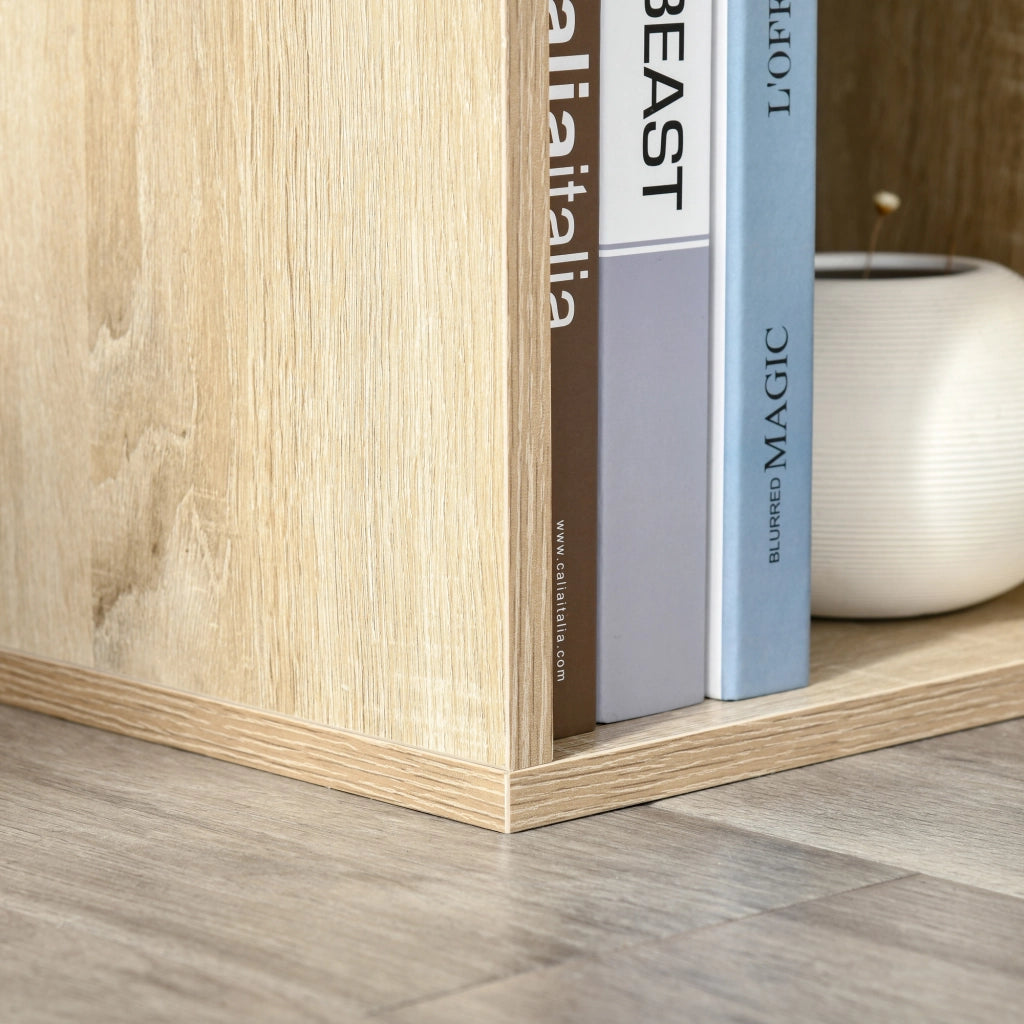 Libreria a Cubi 65,5x30x97,5 cm 6 Vani a Giorno Rivestimento in Melamina Rovere