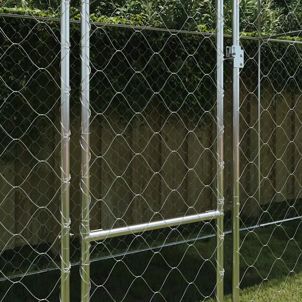 Gabbia per Cani con Tetto Argento 800 x 200 x 256 cm 3368305