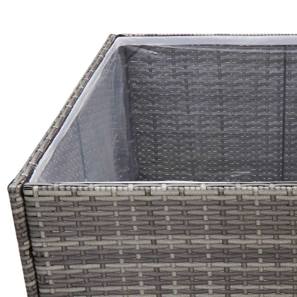 Vassoio per fioriera aiuola rialzata piante fiori terrazza giardino 157 x 80 x 80 cm Resina intrecciata grigia 02_0037452