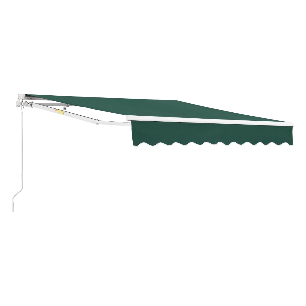 Tenda da Sole a Muro Bitonto con Bracci Estensibili e Manovella 300 x 250 cm (LxP) Verde Scuro [en.casa]