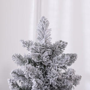 Albero di Natale Artificiale Innevato 180 cm 329 Rami e Luci LED Bianco Caldo Verde
