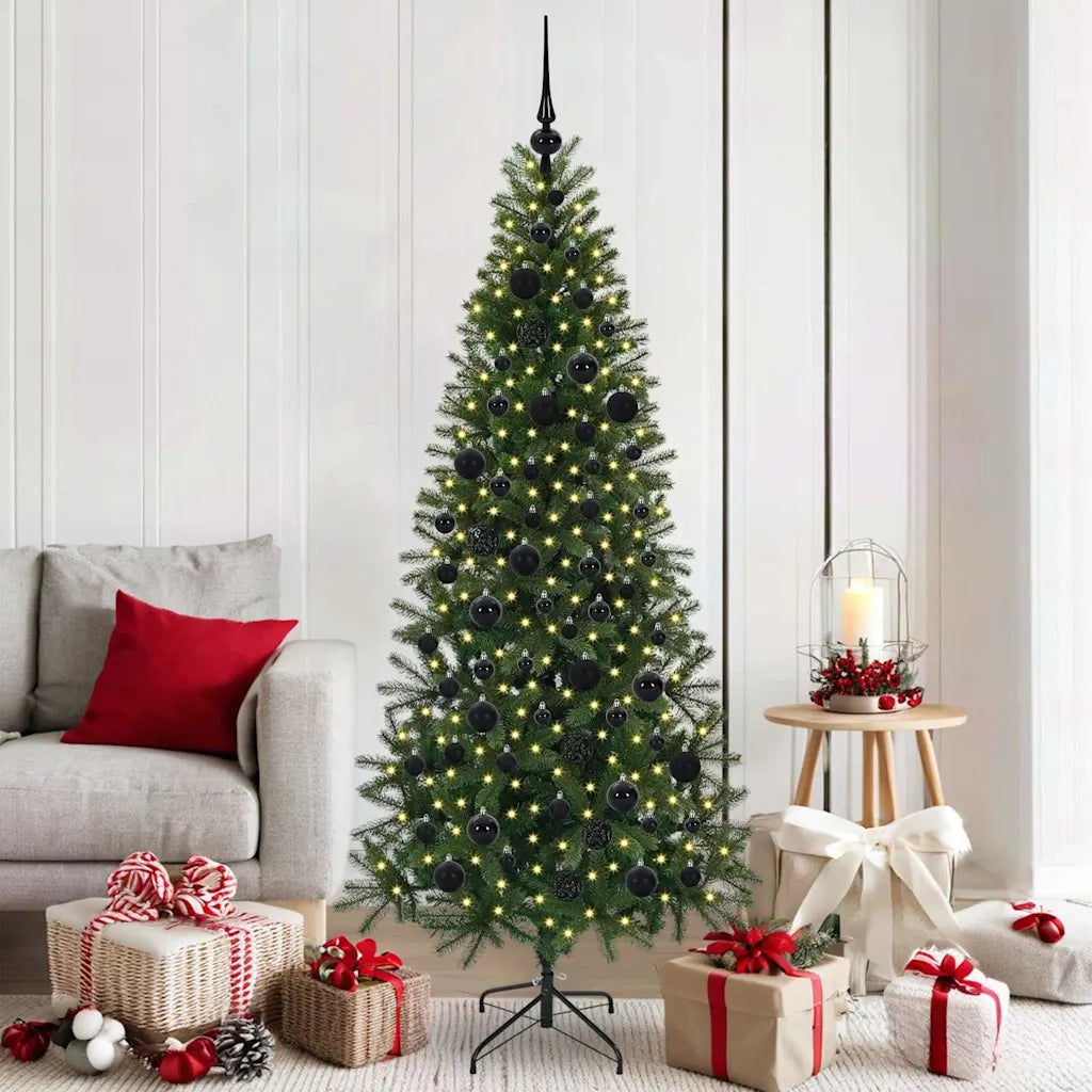 Albero di Natale | Decorazioni natalizie artificiale con 300 LED Verde 180 cm PE e PVC