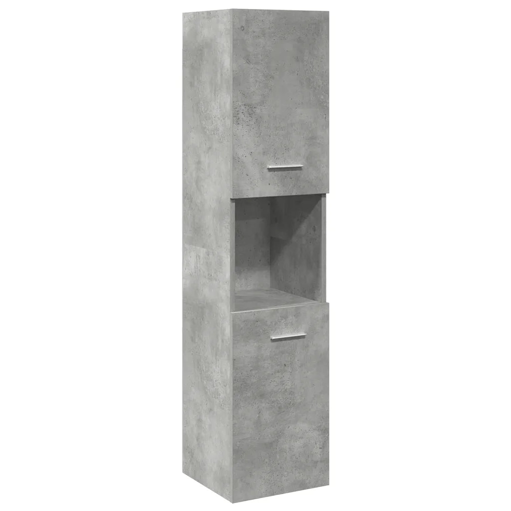 Set Mobili da Bagno 4 pz Grigio Cemento in Legno Multistrato 3324875