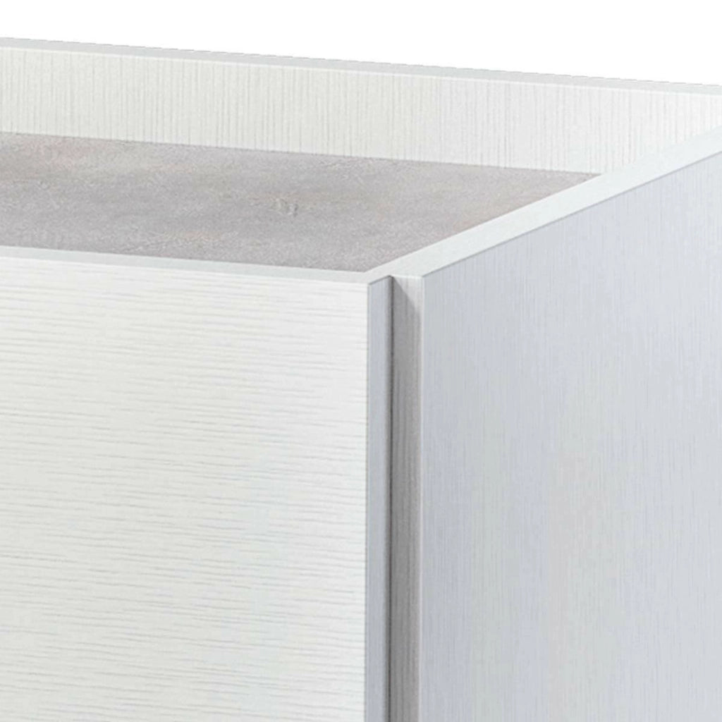 Credenza Aracnida, Mobile buffet a 1 anta e 4 cassetti, Madia da soggiorno, Armadietto multiuso con ripiani, Made in Italy, Cm 90x41h87, Bianco