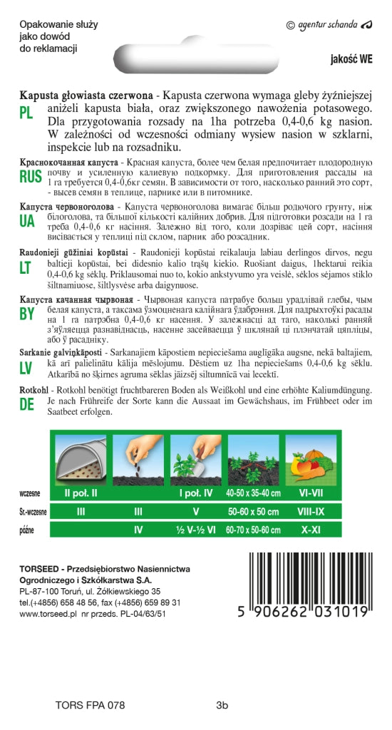 Cavolo cappuccio rosso Langedijker Dauer 2 1g