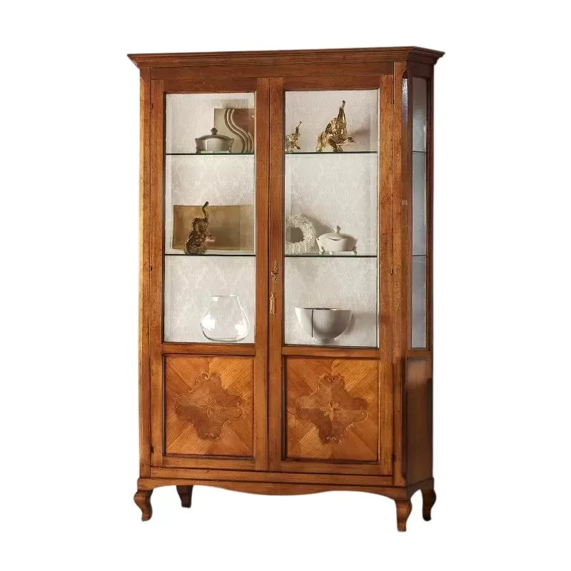Vetrina classica 2 porte legno bassano 125x43x207 - Mobili 2G