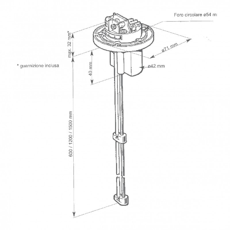 SENSORE ACQUA MM.80-600 ADJUSTABLE FROM MM.600 A 1200