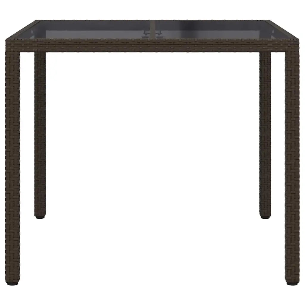 Tavolo da Giardino | Tavolino da esterno Marrone 90 x 90 x 75 cm polyrattan