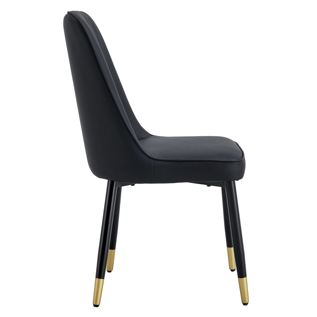 2 Pezzi Sedia Moderna - Zephmum- Schienale in Pelle PU Gambe in Metallo Nero