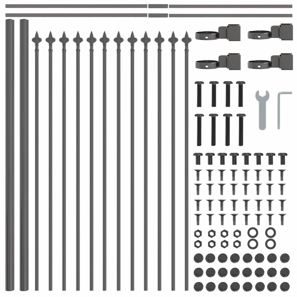 Recinzione per Giardino 2 pcs Grigio 3,4 x 0,6 m 3334028