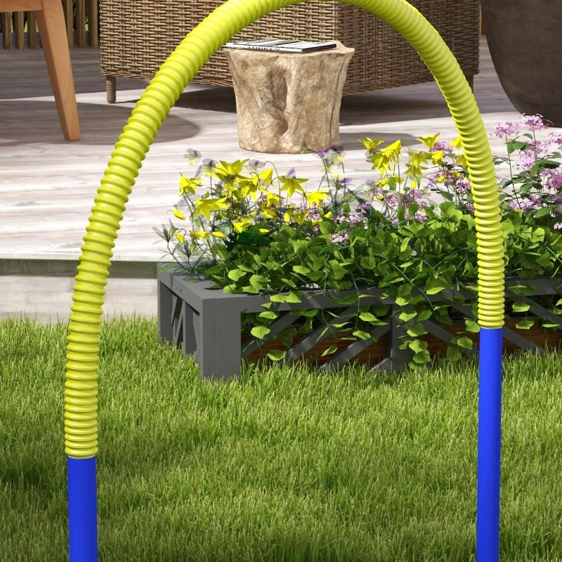 Giochi da arrampicata set agility per cani con 4 archi e borsa da trasporto in ABS blu 88 × 64 × 95 cm