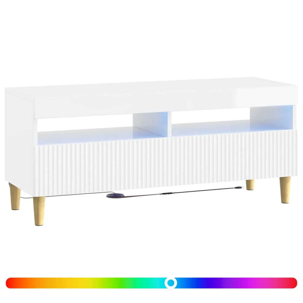 Mobile TV LED Bianco Lucido Legno ingegnerizzato 896769