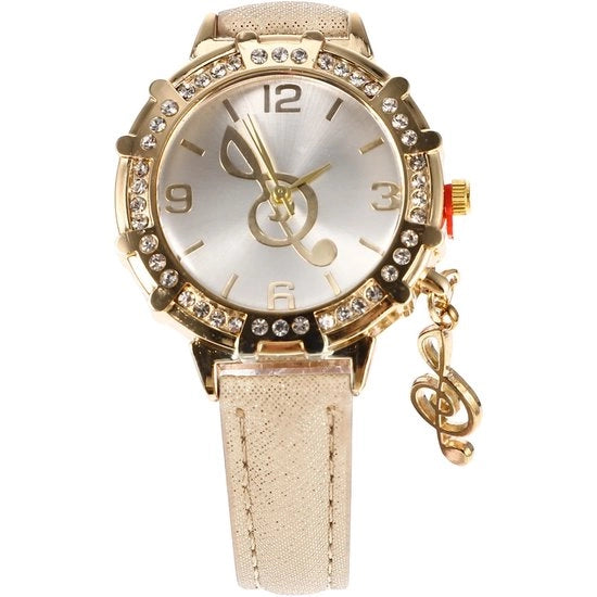 Orologio da Donna con Diamanti Incorporati - Cinturino in Pelle - Elegante - Casual - Impermeabile - Materiali di Alta Qualità - Comfortevole - Polso