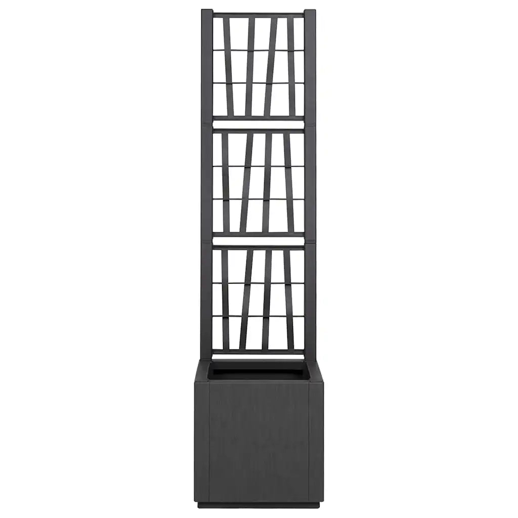 Vaso da Giardino con Trellis Grigio Scuro 36 x 36 x 140 cm PP 42006500