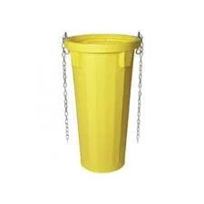 Tubo scarica detriti con catene giallo