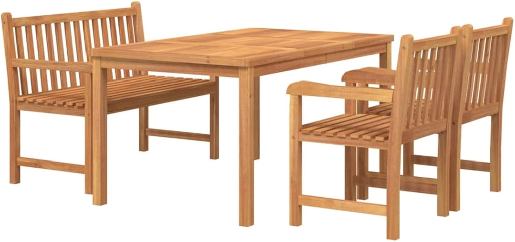 Set da pranzo da giardino 4 pezzi, set da tavolo e sedie da giardino, set da terrazza, set di mobili da giardino, mobili da giardino in legno massello di teak
