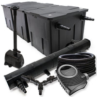 Set Filtro 90000l Chiarificatore laghetto 72W Pompa NEO8000 70W Tubo 25m Pompa da fontana