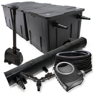 Set Filtro 90000l Chiarificatore laghetto 72W Pompa NEO8000 70W Tubo 25m Pompa da fontana