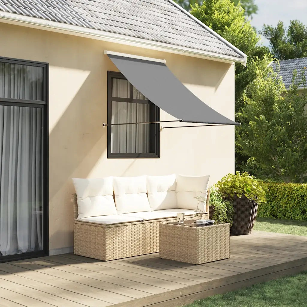 Tenda da Sole Retrattile Antracite 150x150 cm Tessuto e Acciaio 368751
