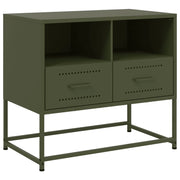 Mobile TV multimediale mensola TV credenza TV sala da pranzo soggiorno camera da letto verde oliva 68 x 39 x 60,5 cm acciaio verde 02_0028270