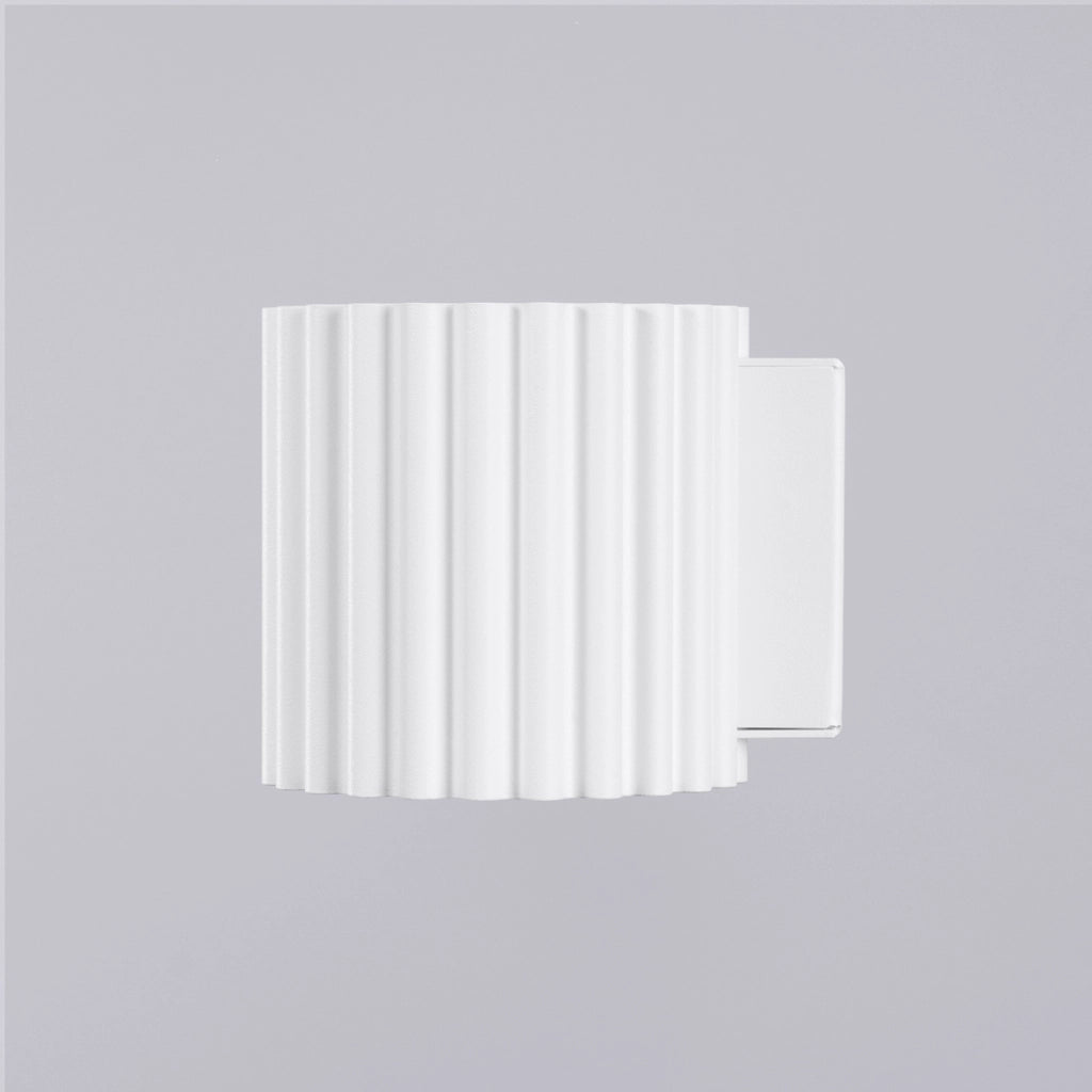 Applique moderna bianca tubo rigato 10cm su/giù G9