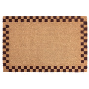 Zerbino in fibra di cocco beige/rosso con fondo antiscivolo, 60 x 90 cm. Zerbino decorativo antiscivolo a tinta unita