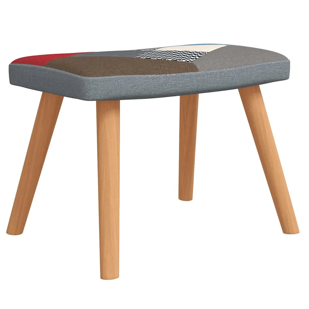 Divano Sedia-Poltrona Relax con Poggiapiedi in Tessuto Patchwork 252726