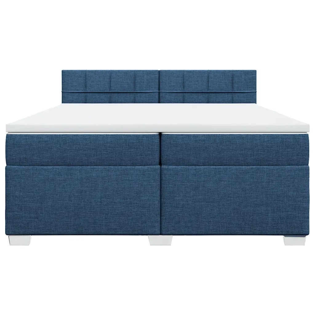 Giroletto a Molle con Materasso Blu 200x200 cm in Tessuto
