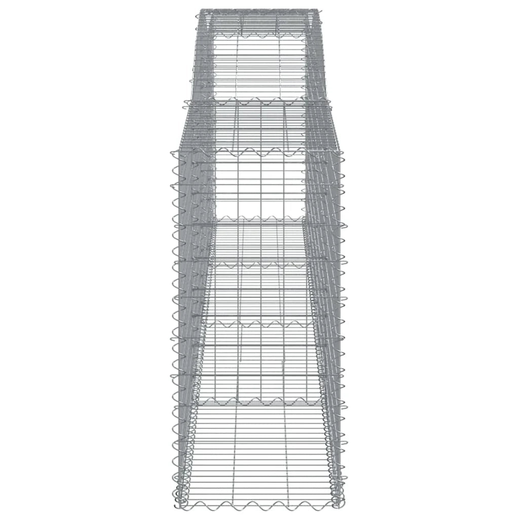 Set di 9 gabbioni ad arco per recinzione gabbia o muro di contenimento 400 x 50 x 100/120 cm ferro zincato argento 02_0041307