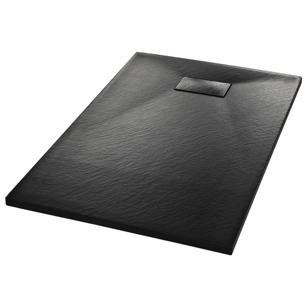 Piatto doccia rettangolare per bagno casa interno foro di scarico standard 9 cm smc 100 x 80 cm nero 02_0003452