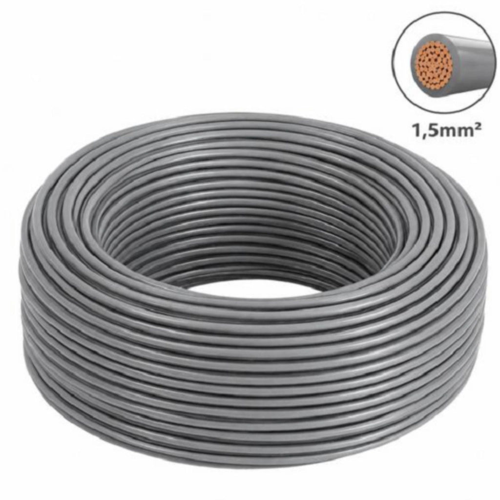 EcoPrice Cavo Unipolare FS17 D1.5mmxL100m Matassa Grigio