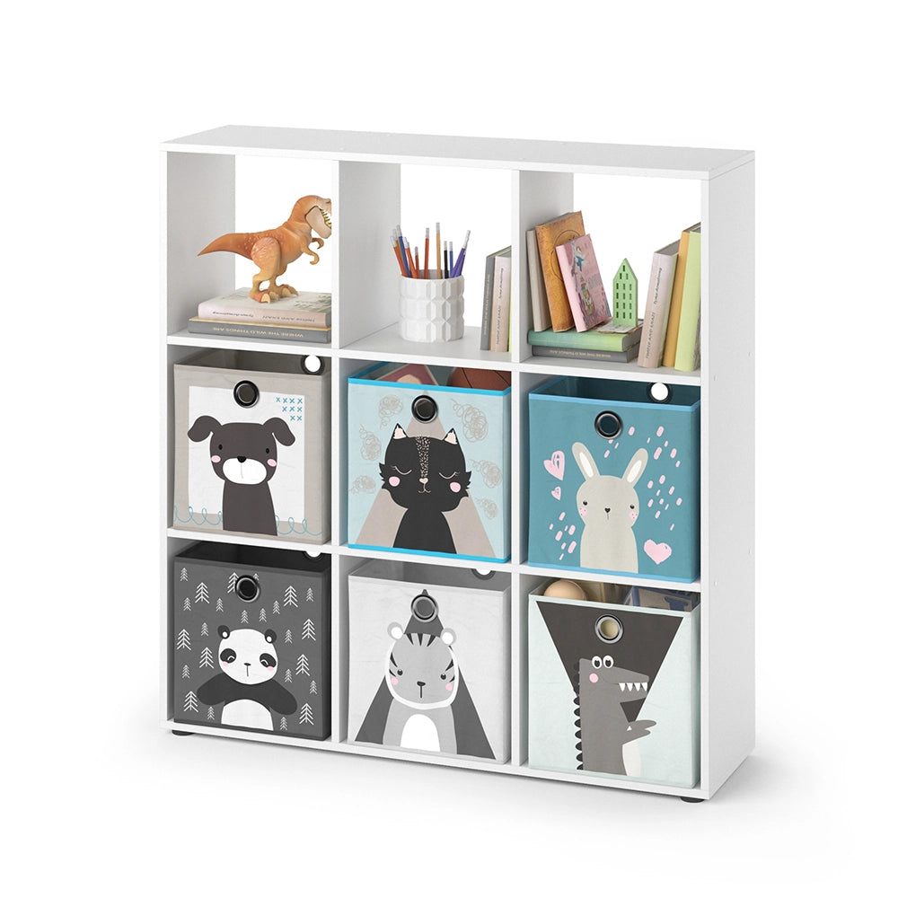 Vicco Libreria bambini Bianco 104 x 108 cm con 6 scatole pieghevoli