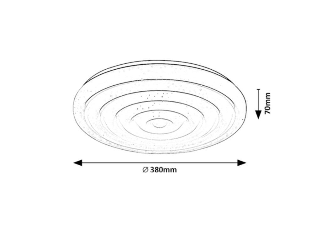 Plafoniera LED tonda 38cm 24W bianca stelle Katina
