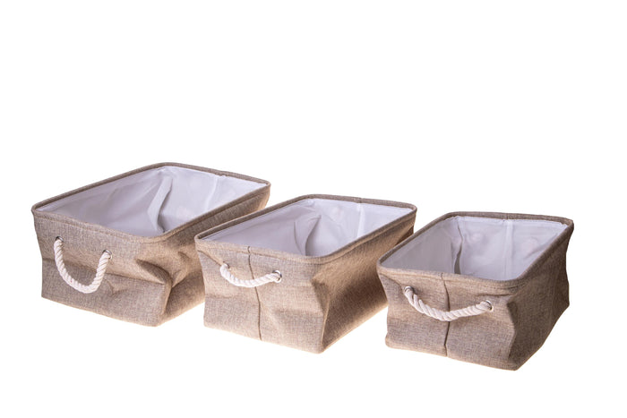 Set 3 Contenitori in Tessuto 45 cm